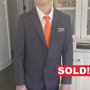 Boy's Suit Jacket / Blazer - Size 10/12 Slim Fit - Light Charcoal Gray
